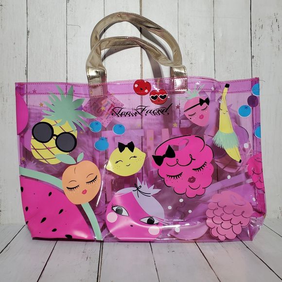 Too Faced Tutti Frutti Collection Tote Bag Limited Edition Clear Vinyl Tote Bag - Picture 2 of 15